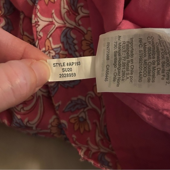 Crew Size 0 Embroidered Romper In Pink Vines Block Print Summer Tassel Floral - Picture 10 of 15